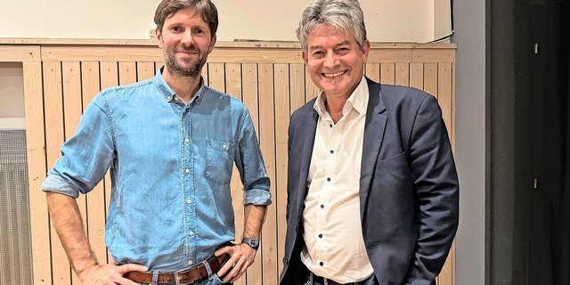 Kilian Baumann (l.) und Martin Haab (r.) waren sich einig: Auch in Zukunft sollen die Schweizer Landwirte möglichst viele nachhaltige Lebensmittel produzieren. Wurde es konkret, gingen die Meinungen auseinander.