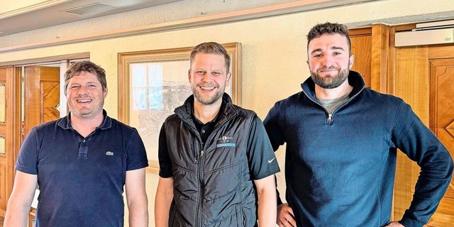 Von links nach rechts: Im Vorstand sind neu Jürg Vögeli und Brian Dähler. Ebenfalls gewählt wurde der neue Delegierte Otto Wartmann