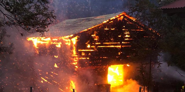 Beim Stallbrand in Fiesch VS wurde niemand verletzt. (Bild Kapo VS)