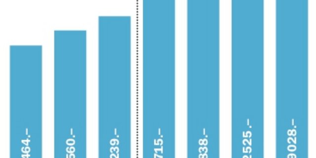 Produktionswert pro Betrieb: Der durchschnittliche Produktionswert pro Betrieb ist in den letzten Jahren aufgrund der Betriebsvergrösserung gestiegen.