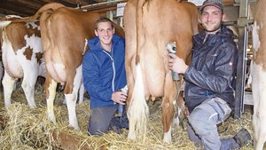 Andreas (links) und sein Bruder Michael Dürrenmatt sind immer dabei, wenn es um schöne Kühe geht. Normalerweise wäre auch ihr Bruder Christian dabei, doch dieser weilt zurzeit im Militär.  
