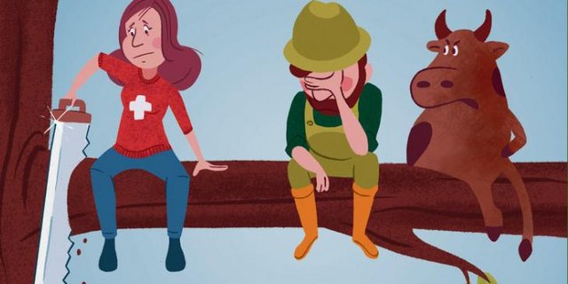 Bitte nicht am eigenen Ast sägen! Mit dieser Botschaft steigen SBV und ZBV in die Schlussphase des Abstimmungskampfs. (Bild SBV)