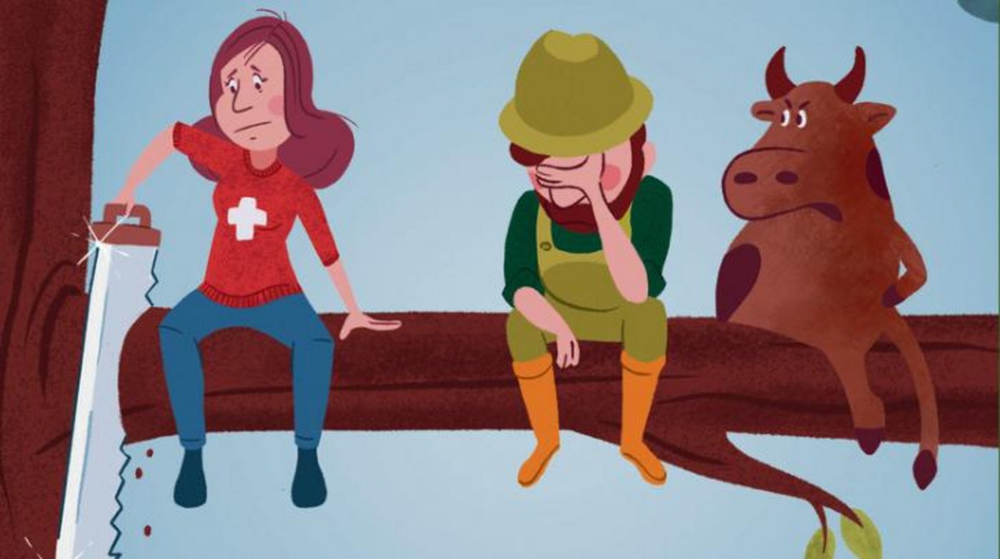 Bitte nicht am eigenen Ast sägen! Mit dieser Botschaft steigen SBV und ZBV in die Schlussphase des Abstimmungskampfs. (Bild SBV)