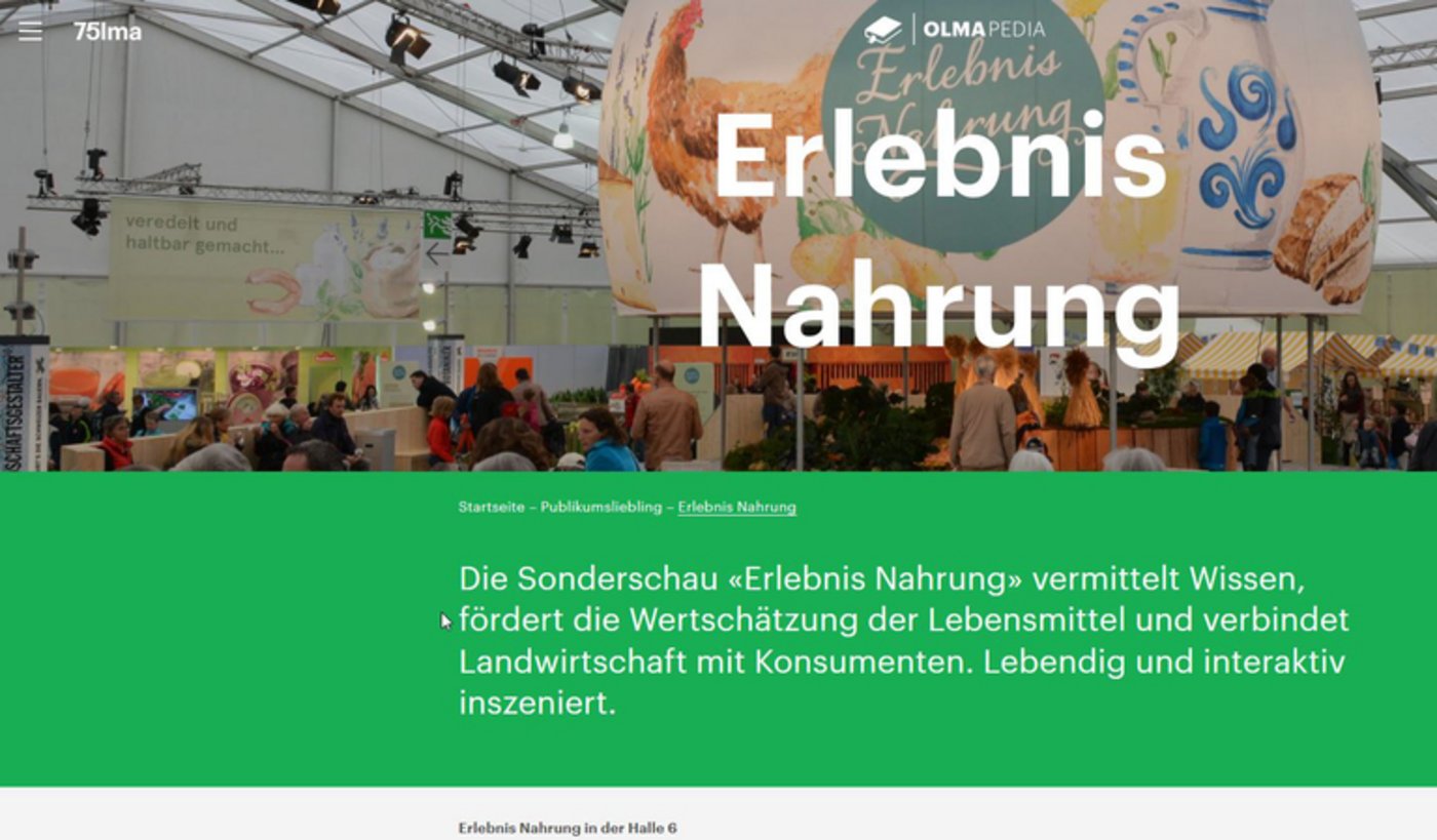 Zu ihrem 75. Geburtstag gibt die Olma ein Buch heraus. ((Screenshot olmapedia.ch)