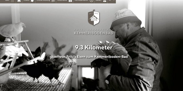 Normalerweise liefert Fritz Stettler die Eier seiner Hennen in das Kemmeriboden-Bad. Doch wegen Corona ist das geschlossen und so gehen die Eier nun andere Wege.(Screenshot Webseite Kemmeriboden-Bad)
