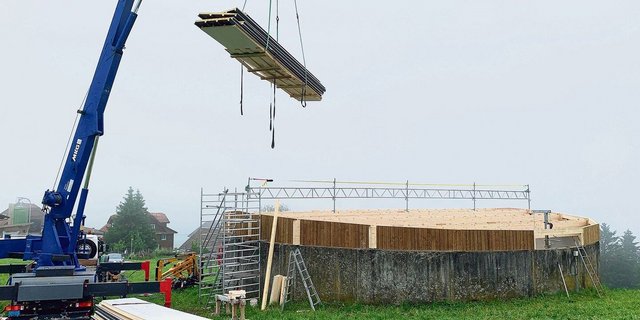 Auch dafür gibts Beiträge, ohne lange Wartefristen: Abdeckung von Güllelagern. Vor allem im Kanton Luzern sind noch sehr viele, rund 1200, Anlagen zu überdachen. Sinnvollerweise mit Holz. 