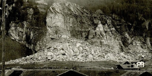 Mitholz: «In der Fluh» nach der Explosion 1947. (Bild VBS)