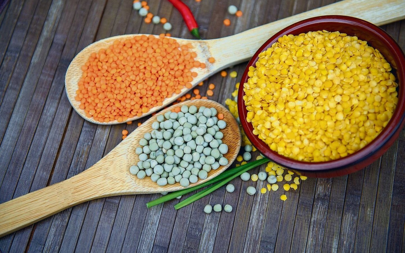 Bunte Vielfalt: Erbsen, Lupinen, Ackerbohnen, Saubohnen, Gartenbohnen, rote, schwarze, grüne und gelbe Linsen, Kichererbsen, Sojabohnen. Es gibt viele Sorten und Variationen. 