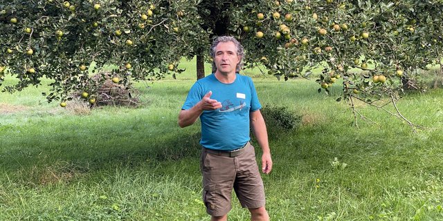 Hans Oppikofer bewirtschaftet eine 10 Hektaren grosse Mostobstanlage mit Ökowiese. (Bilder Katrin Erfurt)