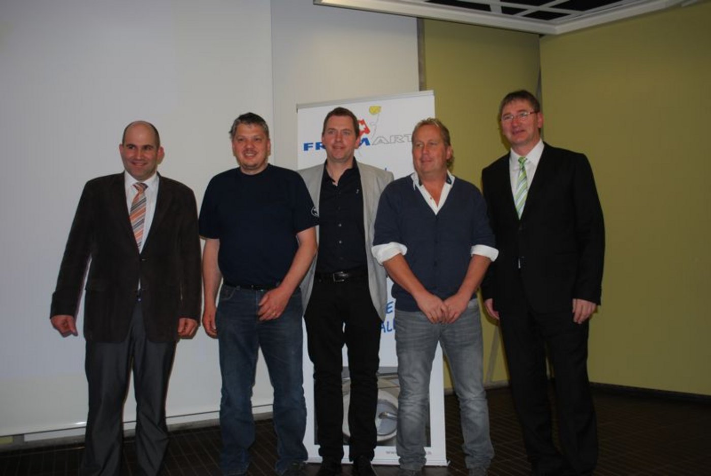 V.l.n.r.: Fromarte-Präsident Hans Aschwanden, Fritz Schär (neuer Delegierter), Toni Birrer (neu im Zentralvorstand), Emanuel Piller (neuer Delegierter) und Direktor Jacques Gygax. (Bild jsc)