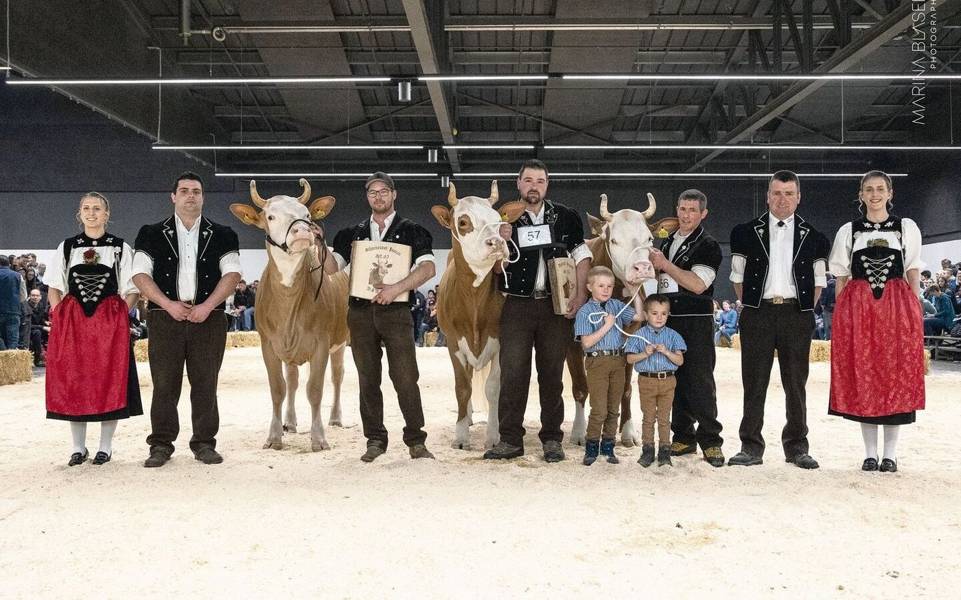 Die Juniormissen der Simmental: Tara von Johann und Matthias von Grünigen (links), Cindy von Roger Graber (Mitte) sowie Fink von Toni Hager.