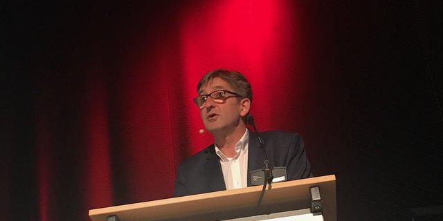 Markus Schlagenhof bei seinem Referat vor den IP-Bauern. (Bild akr)