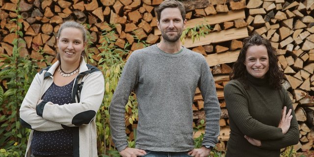 Neu im Vorstand der Kleinbauern-Vereingung: Lionne Spycher, Kilian Baumann und Marlen Koch. (Bild Eve Kohler)