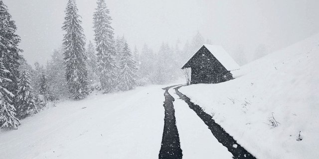 Eine der vielen Hütten in den Emmentaler Alpen, die Hänseli mit seinem Allradfahrzeug passiert.