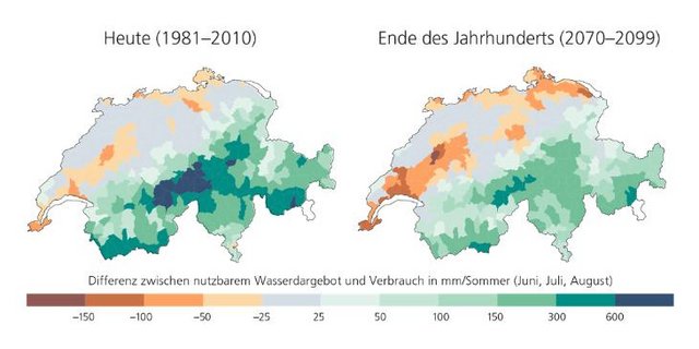 Gurndwasser werde es auch in Zukunft in der Schweiz viel geben. Aber regionale Wasserknappheiten drohen und machen es nötig, sich an das neue Wasserregime anzupassen. (Karten Hydro-CH2018)