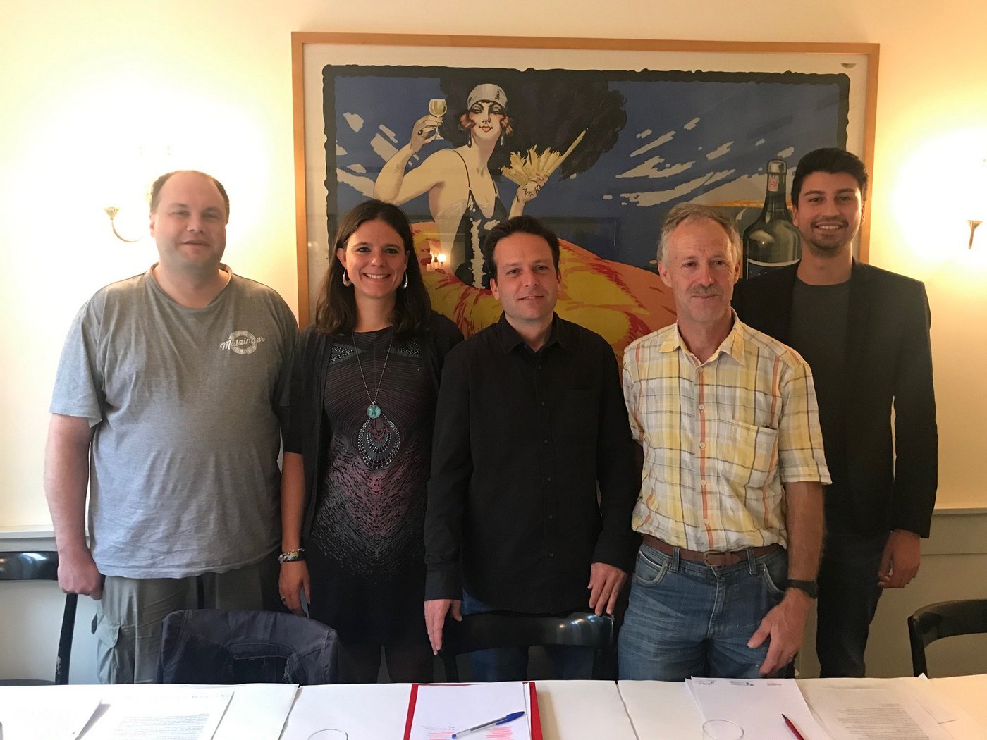 Vereint im Kampf gegen angebliche Verfehlungen: Andreas Volkart, Berthe Darras, Matthias Stalder, Heinz Siegenthaler und Fabian Molina (v.l.n.r.) (Bild akr)