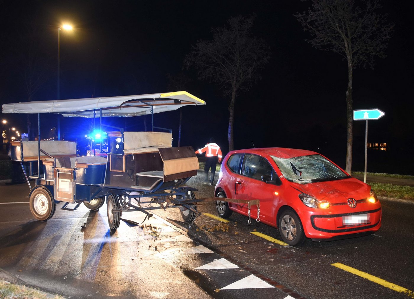 Gestorben ist nicht das Pferd, das mit dem Auto zusammenstiess. (Bild Kapo SG)