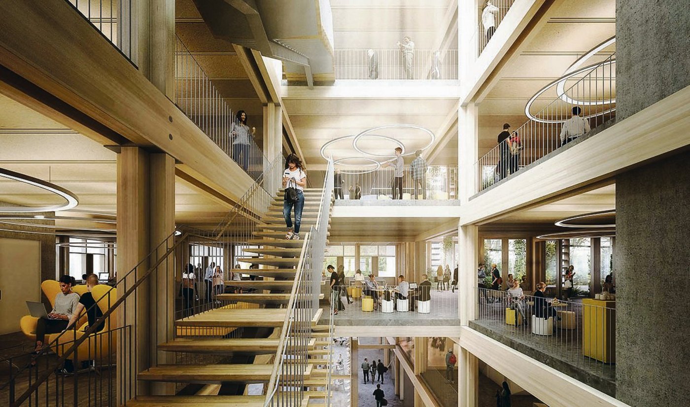 Die Fagus Suisse ist ein Schweizer Laubholzwerk. Sie  stellt im Jura hoch belastbare Träger und Balken her.(Bild Fagus Suisse AG)