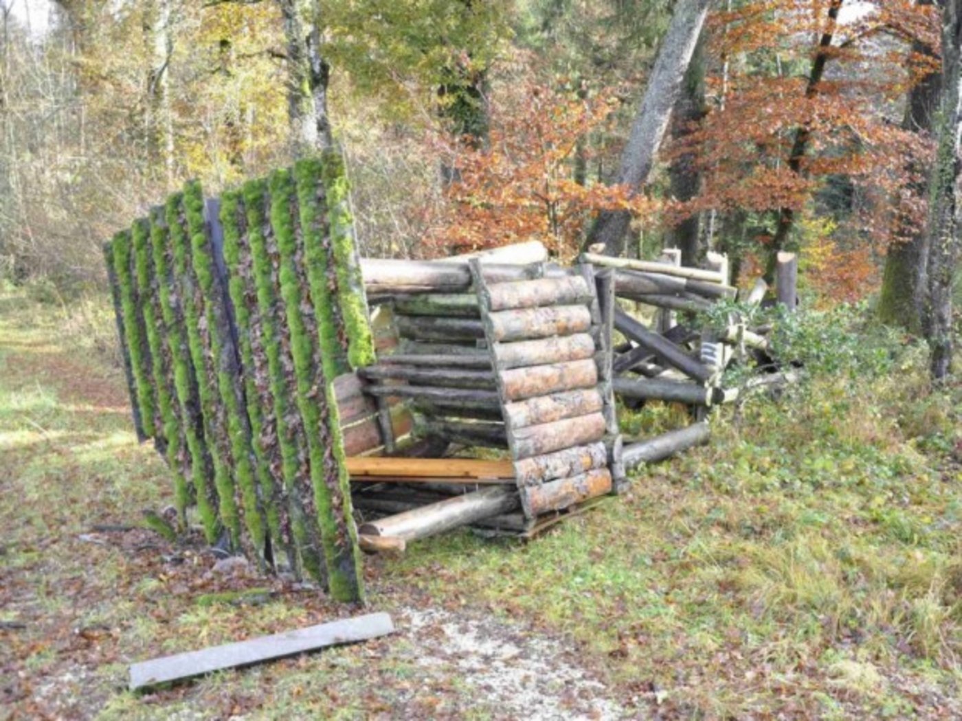 Bereits zum zweiten Mal wurde dieser Hochsitz im Jäggenenwald im Kanton Solothurn Opfer von Vandalen. (Bild Kapo SO)