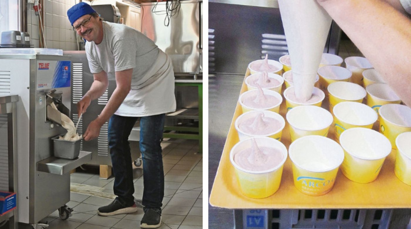 Bruno Rentsch stellt am Ufer des Bielersees normalerweise mit viel Herzblut unterschiedlichste Glacesorten und Schokolade mit viel Liebe zum Detail her. Aber eben diese Nähe zum Seeufer verhindert momentan die Glaceproduktion. (Bild aw/Arco Glace)