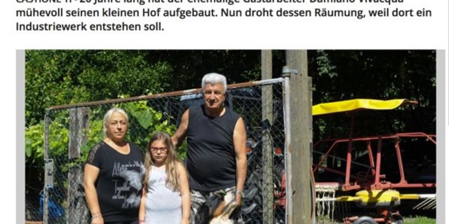 So berichtet der «Blick» online über die Familie Vivacqua, die um ihren kleinen Hof bangt. 