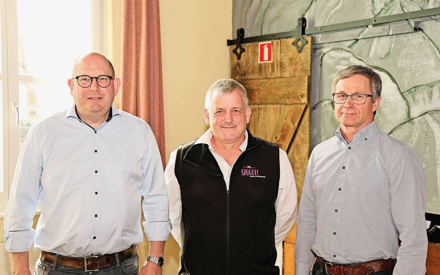Stefan Müller, Geschäftsführer, Thomas Kempf, Präsident Sektion Ostschweiz und Andreas Bernhard, Zentralpräsident der Suisseporcs (v.l.n.r.).